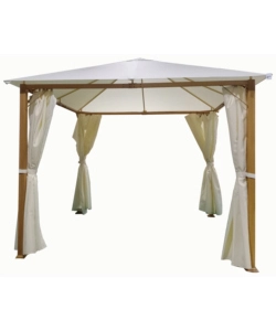 GAZEBO DA ESTERNO CON TENDE LATERALE EUROGARDEN "TRENTO" IN ALLUMINIO EFFETTO LEGNO 3X3 M